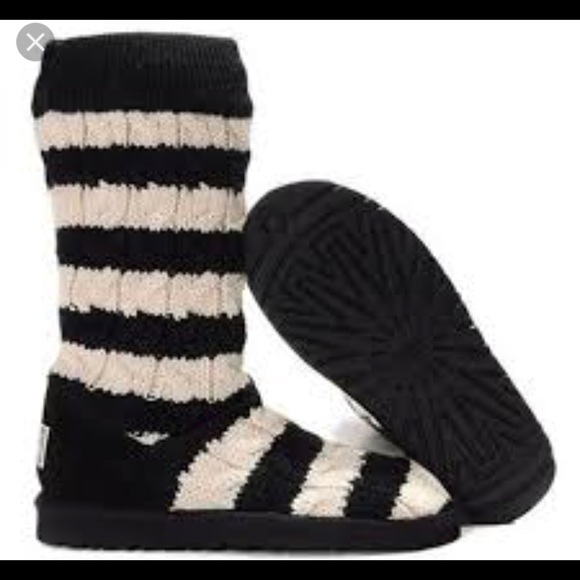 ugg black and white boots